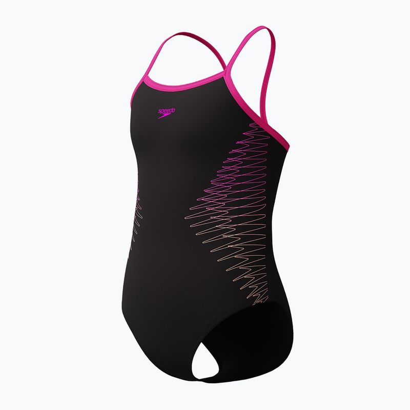 Детски цял бански костюм Speedo Platisol Placement Thinstrap Muscleback flare pink 3