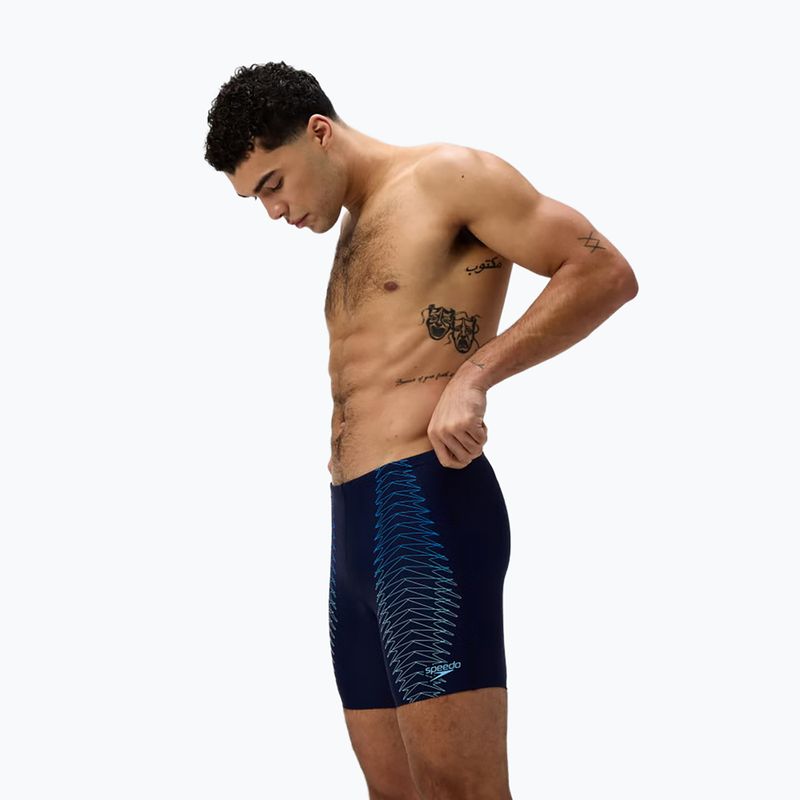 Мъжки плувни шорти тип клин Speedo Duo Logo Print Mid Jammer navy/sugar blue 4