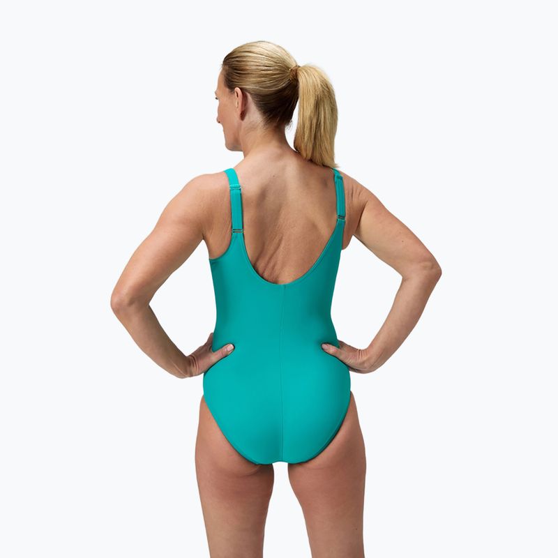 Дамски цял костюм за плуване Speedo Shaping Cross Knot turquoise gem 3