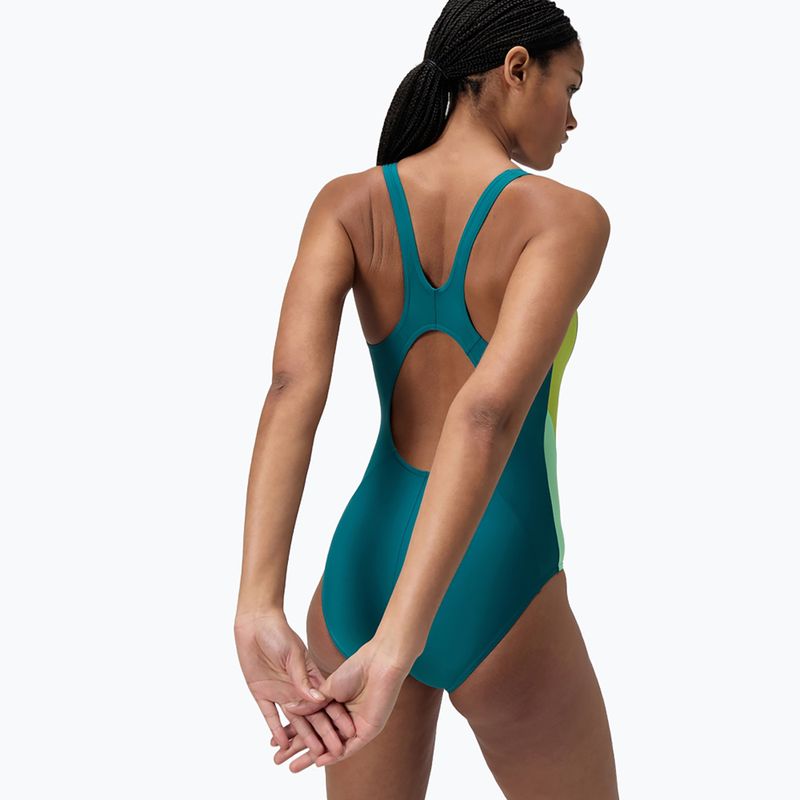 Дамски цял бански костюм Speedo Colourblock 2.0 deep emerald 3