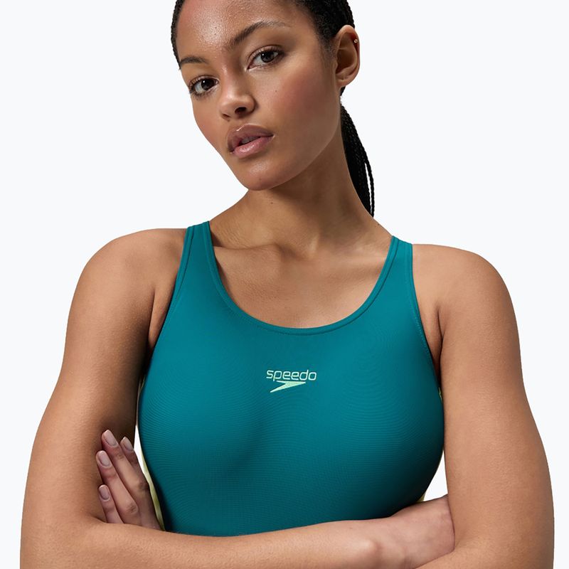 Дамски цял бански костюм Speedo Colourblock 2.0 deep emerald 5