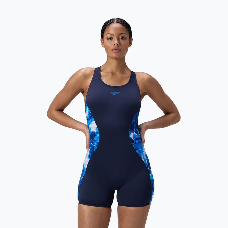 Едноделен бански Speedo Digital Printed Legsuit peacoat
