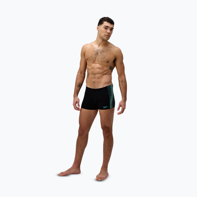 Мъжки боксерки за плуване Speedo Endurance+ Tech Panel Aquashort black/turquoise gem 2