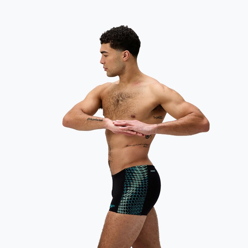 Мъжки боксерки за плуване Speedo Endurance+ Tech Panel Aquashort black/turquoise gem 4