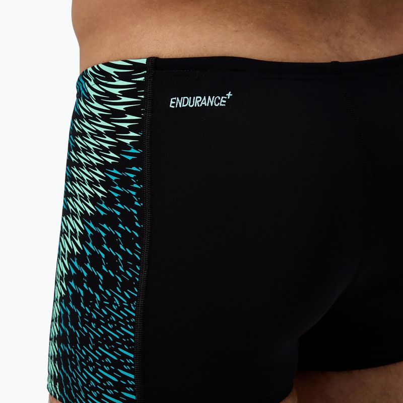 Мъжки боксерки за плуване Speedo Endurance+ Tech Panel Aquashort black/turquoise gem 7
