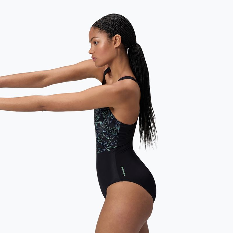 Дамски цял бански костюм Speedo HyperBoom Placement Muscleback alfalfa green 4