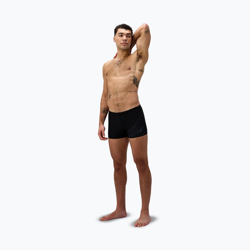 Мъжки боксерки за плуване Speedo Medley Logo Aquashort black/lead grey 2