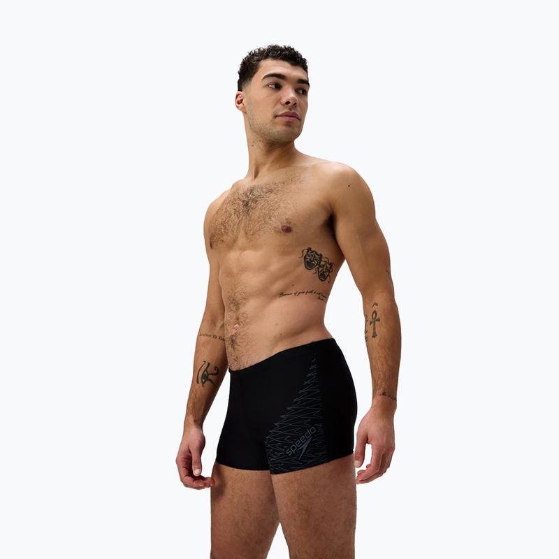 Мъжки боксерки за плуване Speedo Medley Logo Aquashort black/lead grey 4