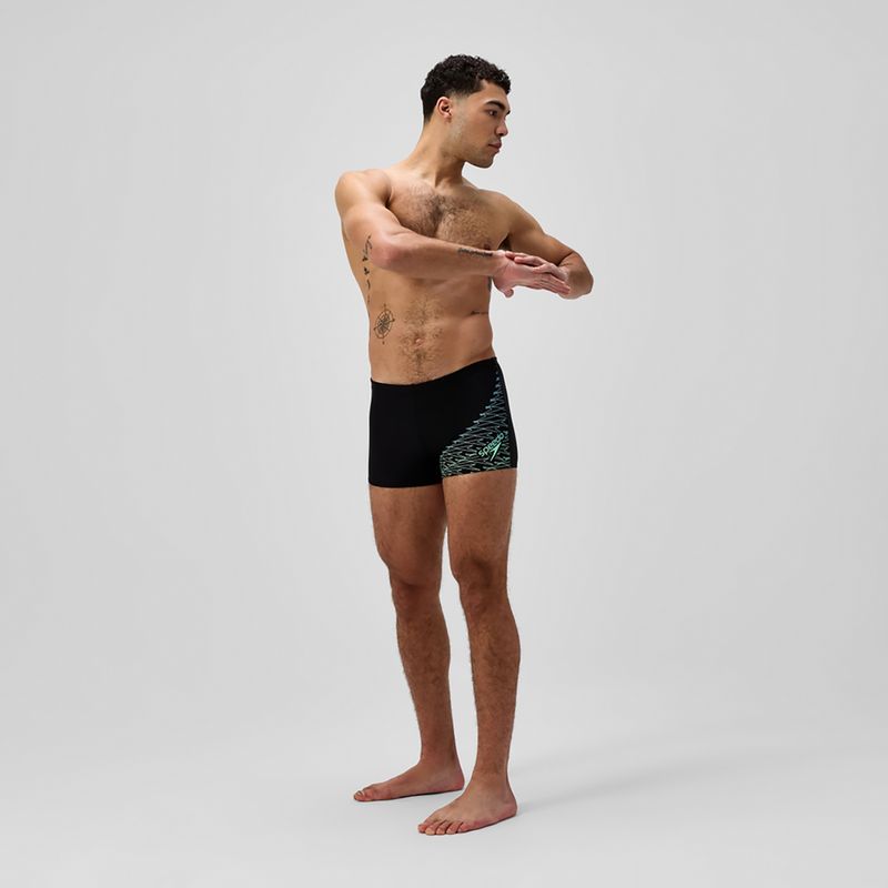 Мъжки боксерки за плуване Speedo Medley Logo Aquashort black/alfalfa green 2