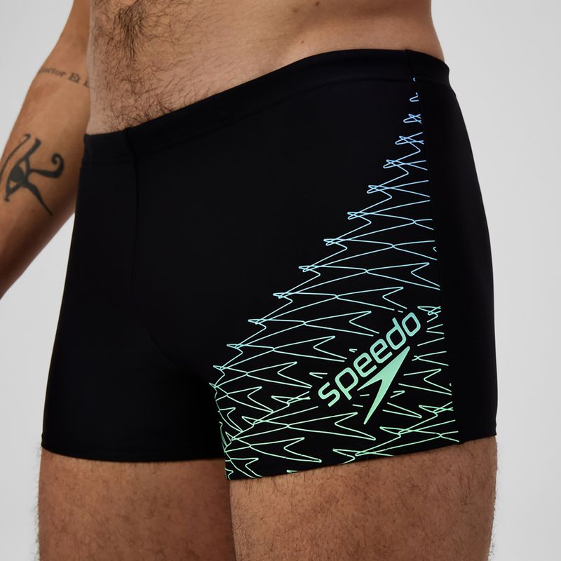 Мъжки боксерки за плуване Speedo Medley Logo Aquashort black/alfalfa green 5