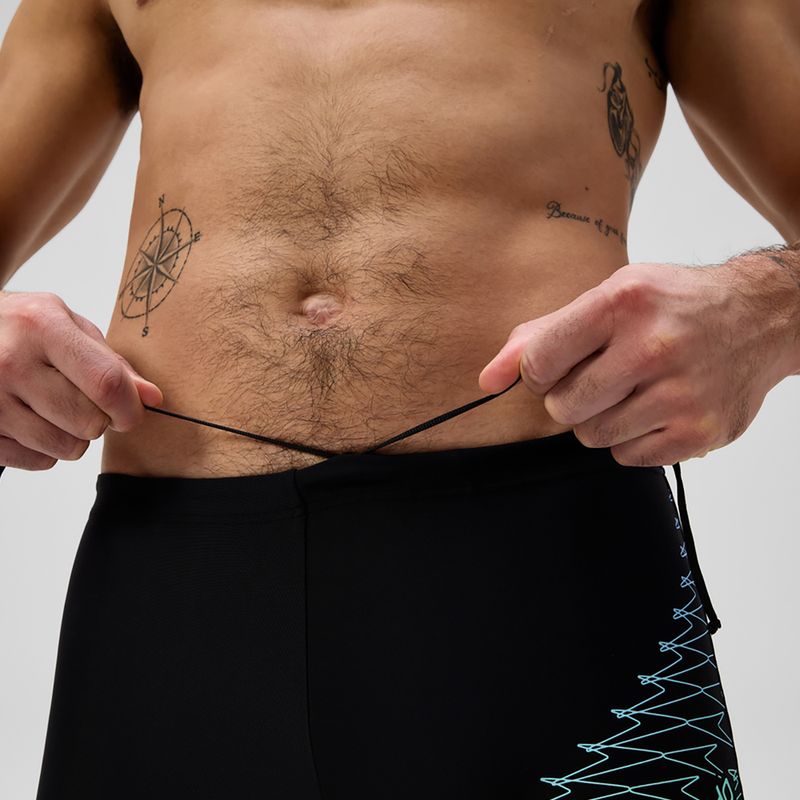 Мъжки боксерки за плуване Speedo Medley Logo Aquashort black/alfalfa green 6