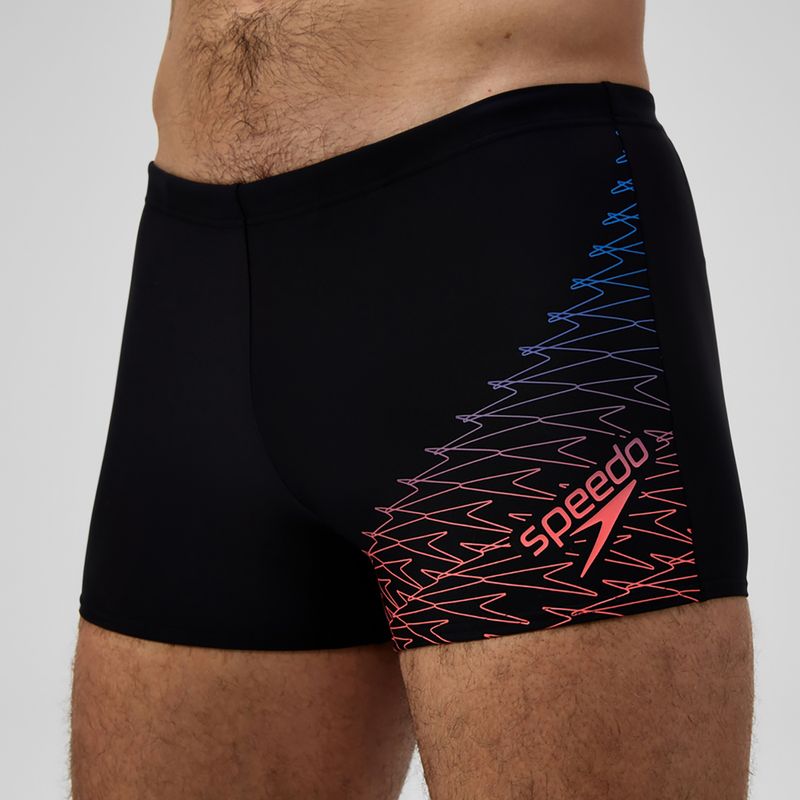 Мъжки боксерки за плуване Speedo Medley Logo Aquashort black/neon coral 5