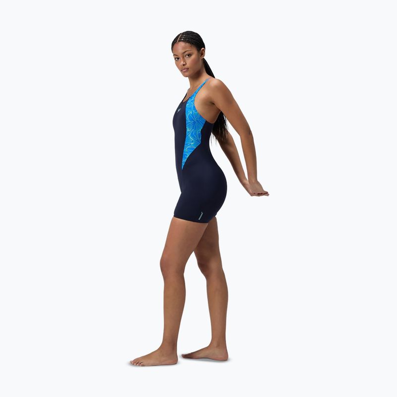 Дамски цял костюм за плуване Speedo HyperBoom Splice Legsuit lagoon blue/celeste 2
