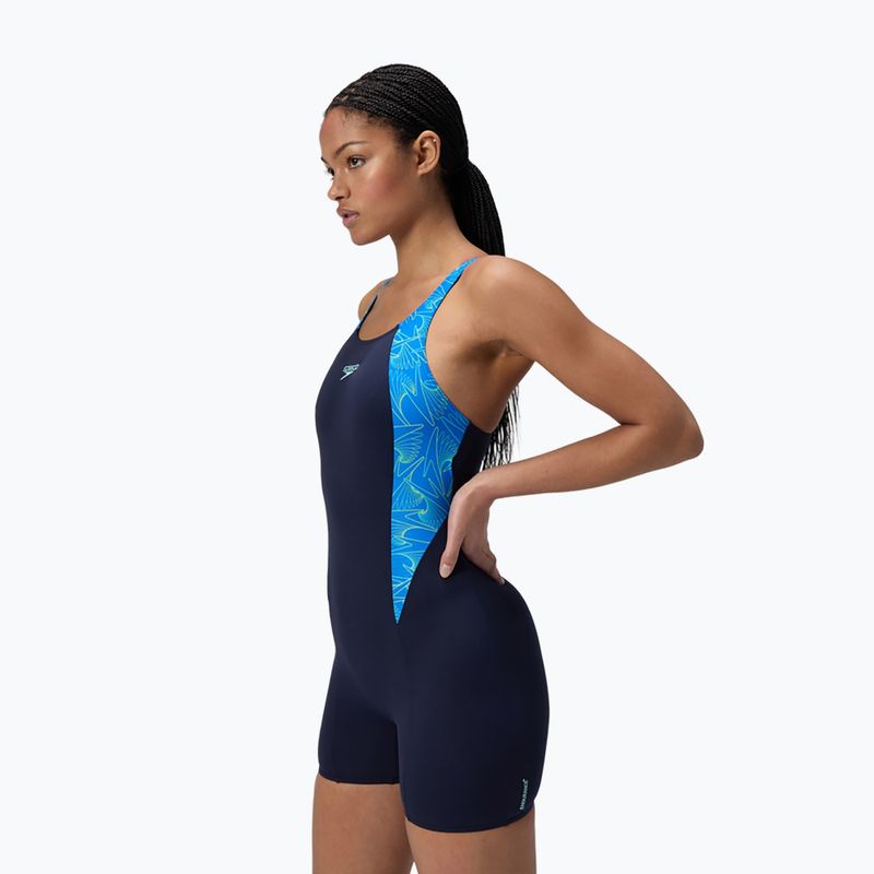 Дамски цял костюм за плуване Speedo HyperBoom Splice Legsuit lagoon blue/celeste 4
