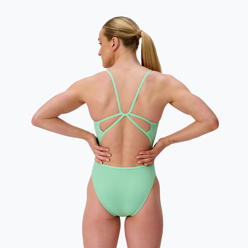 Дамски цял бански костюм Speedo FL Solid Web Back alfalfa green 2