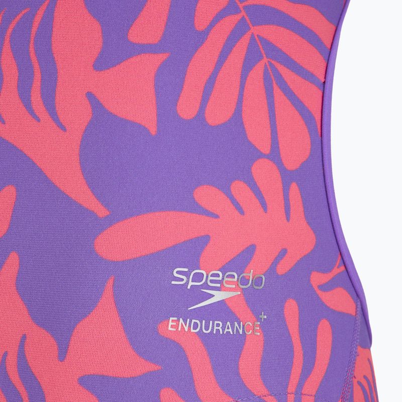 Дамски цял бански костюм Speedo FL Printed Web Back coral cluster/indigo glow 3