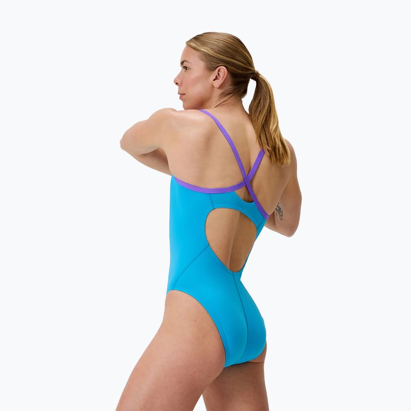 Дамски цял бански костюм Speedo FL Solid Flyback 2.0 picton blue/indigo glow 3