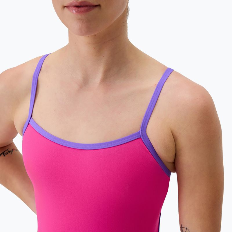 Дамски цял бански костюм Speedo FL Solid Tri Back flare pink/indigo glow 4