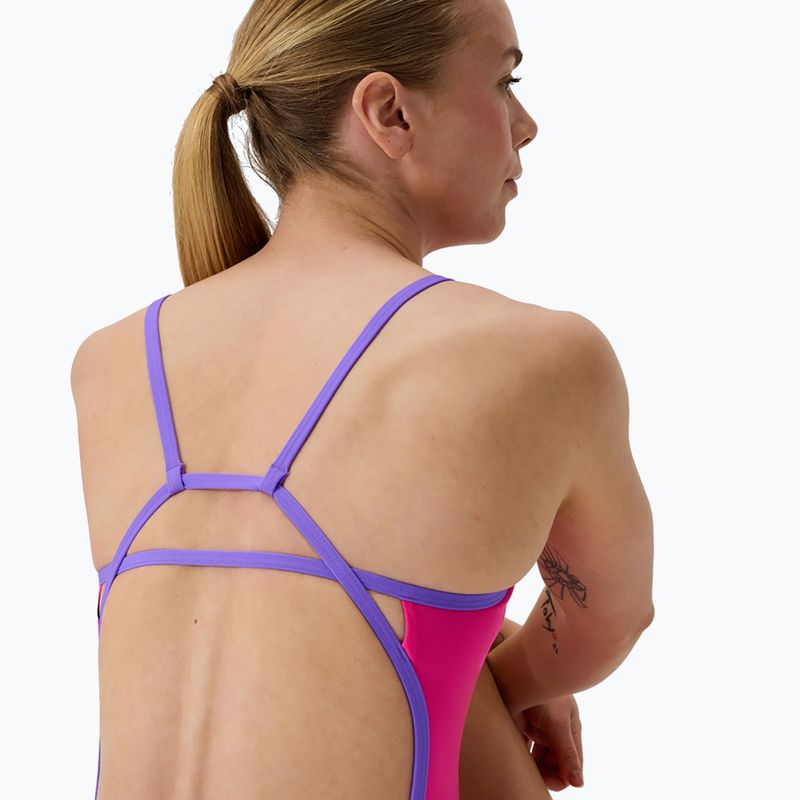 Дамски цял бански костюм Speedo FL Solid Tri Back flare pink/indigo glow 5