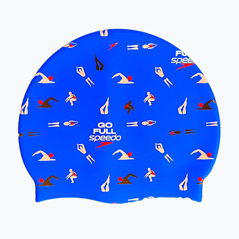 Шапка за плуване Speedo Printed Silicone speedo blue go full speedo swimmers