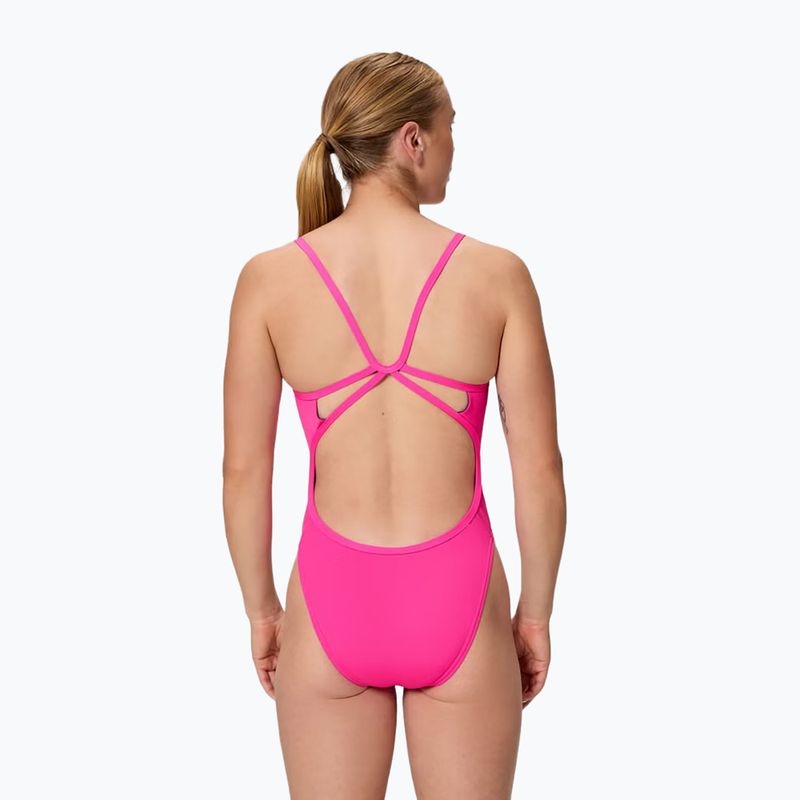 Дамски цял бански костюм Speedo Solid Web punchy pink 2