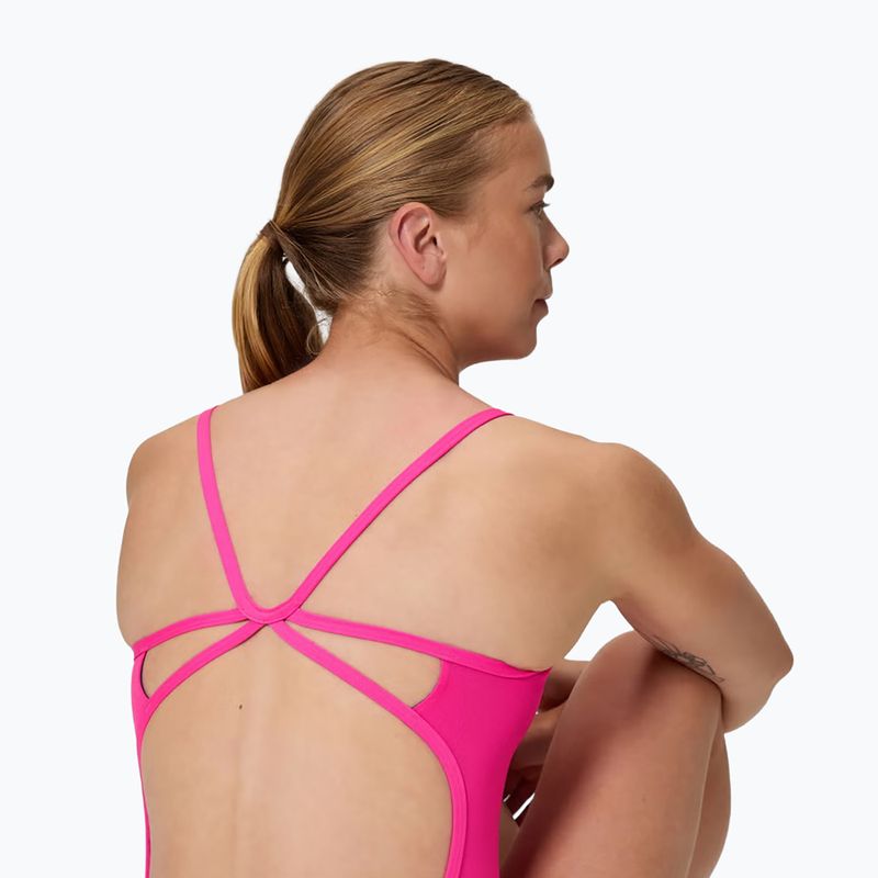 Дамски цял бански костюм Speedo Solid Web punchy pink 4