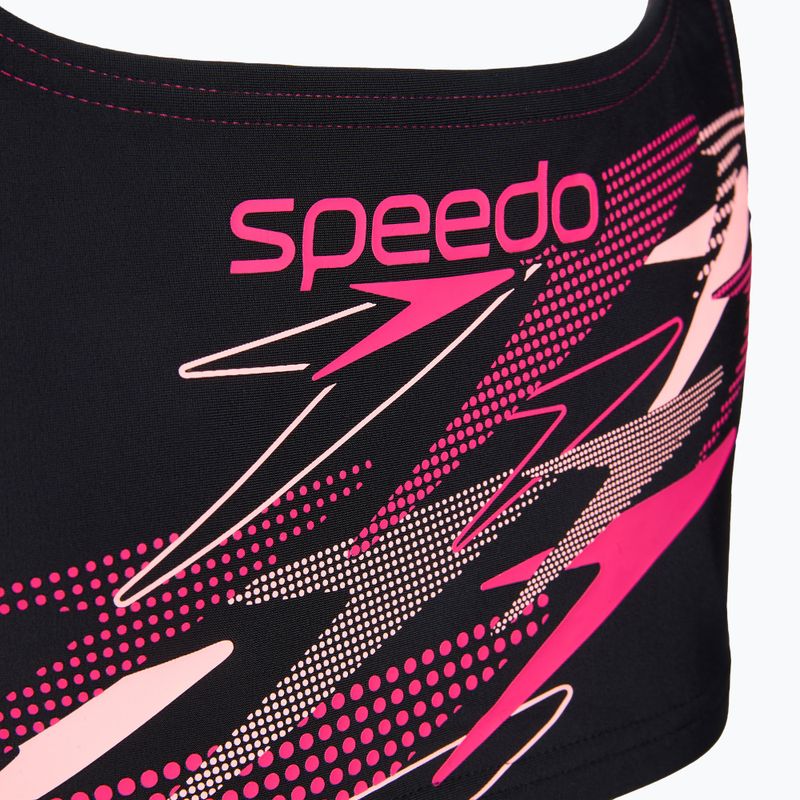 Детски бански костюм от две части Speedo Medley Logo Racerback 2pc anthracite/pink 5