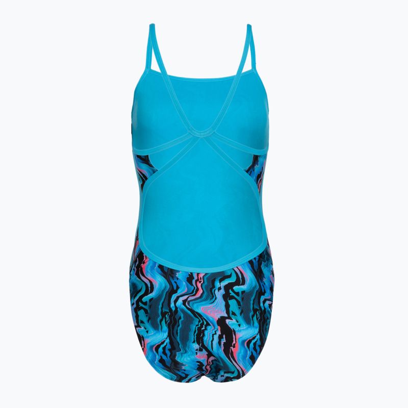Дамски цял бански костюм Speedo Printed Web Back canyon ombre/black 2