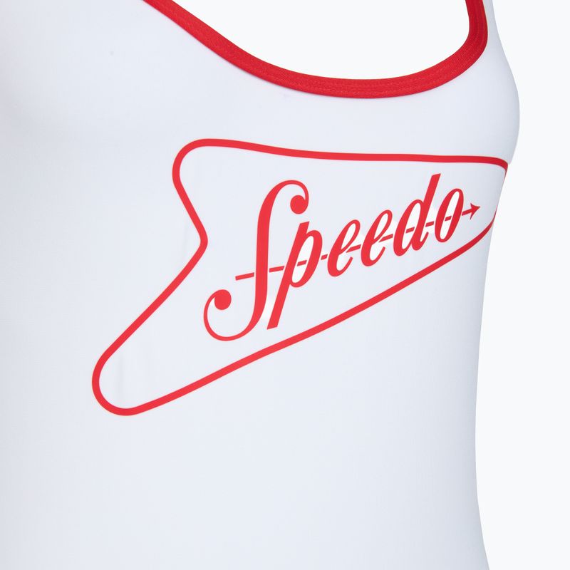 Дамски цял бански костюм Speedo Solid Bound Scoop high risk red/bright white 3