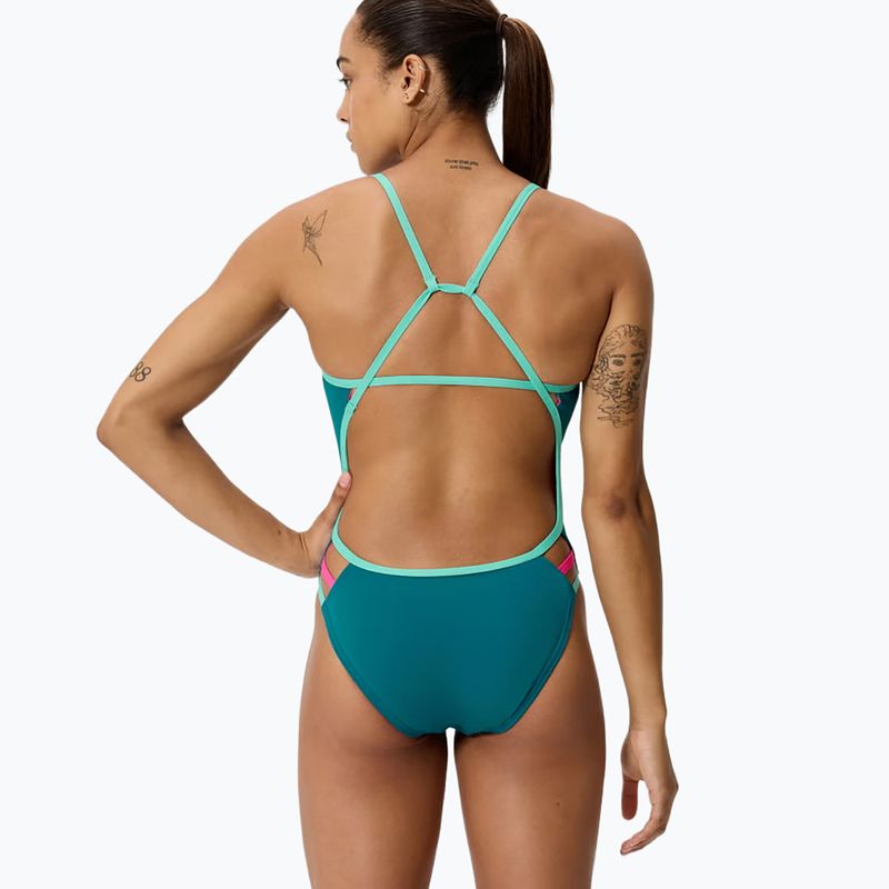 Дамски цял бански костюм Speedo Solid Tri peacock 2