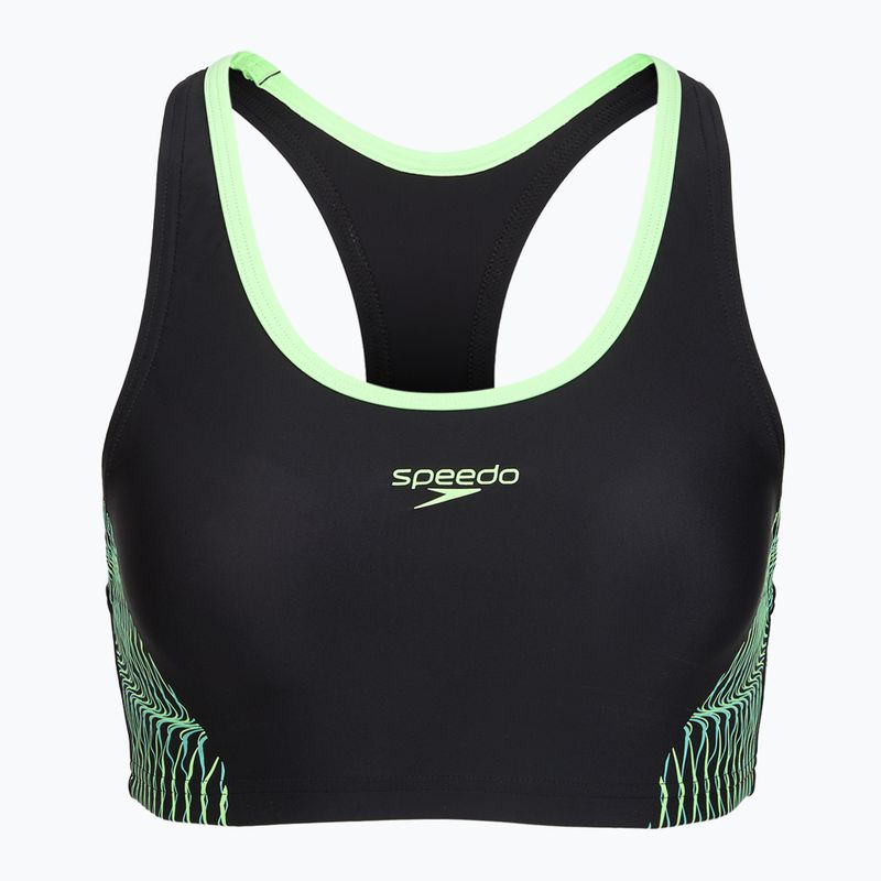 Дамски бански костюм от две части Speedo Placement Raceback 2pc anthracite/clover 3
