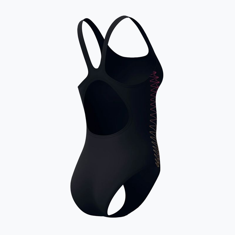 Дамски цял костюм за плуване Speedo Placement Muscleback anthracite/clover 8