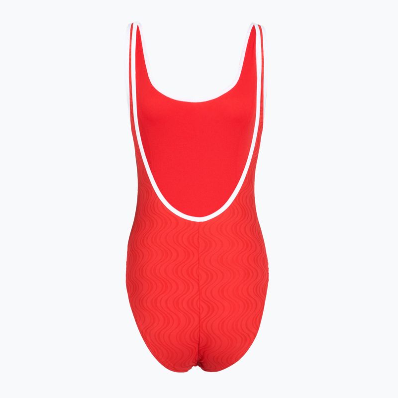 Дамски цял бански костюм Speedo Texture Bound Scoop high risk red/bright white 2