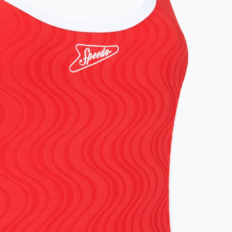 Дамски цял бански костюм Speedo Texture Bound Scoop high risk red/bright white 3