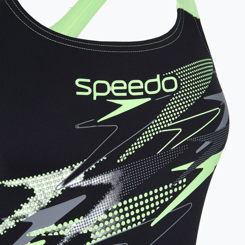 Дамски цял костюм за плуване Speedo Medley Logo Medalist anthracite/clover 3