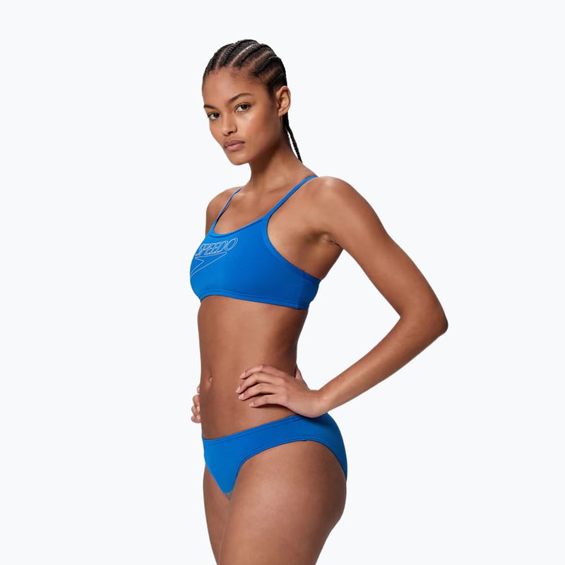 Дамски бански костюм от две части Speedo Endurance+ Logo Thin Strap turkish sea 2