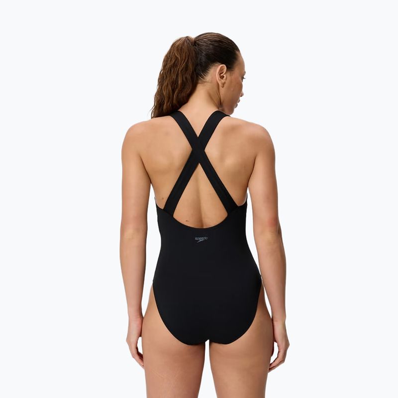 Дамски цял бански костюм Speedo Solid Scoop Neck anthracite 2