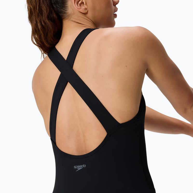 Дамски цял бански костюм Speedo Solid Scoop Neck anthracite 5