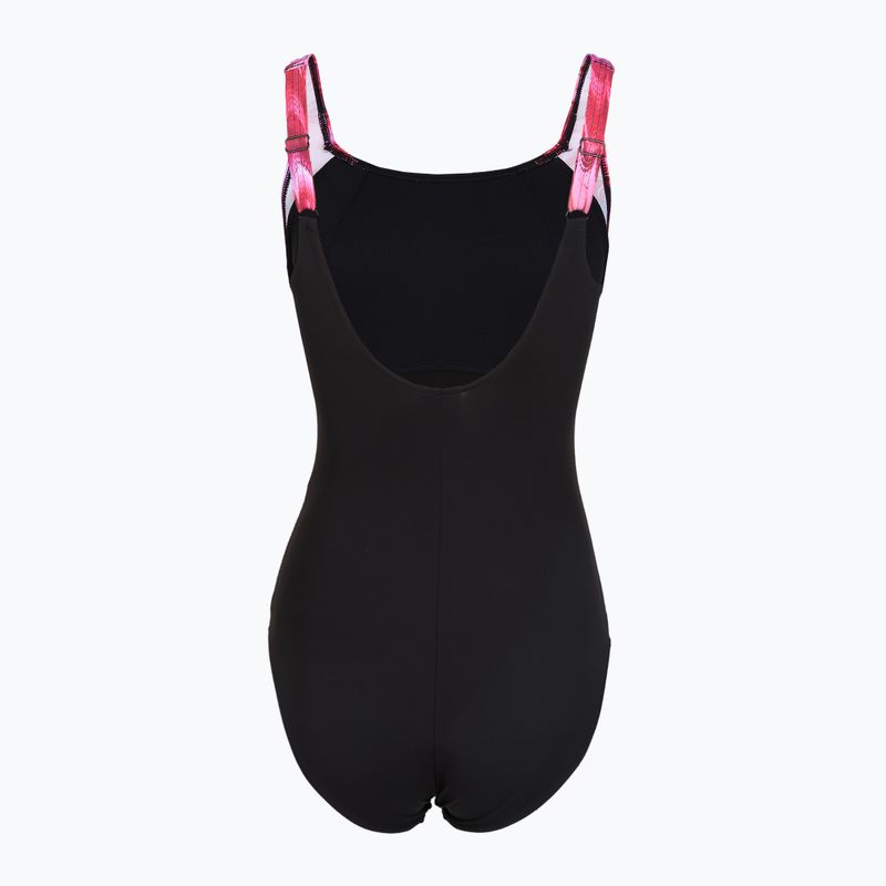 Дамски цял костюм за плуване Speedo Shaping LunaLustre Printed anthracite/ruby 2