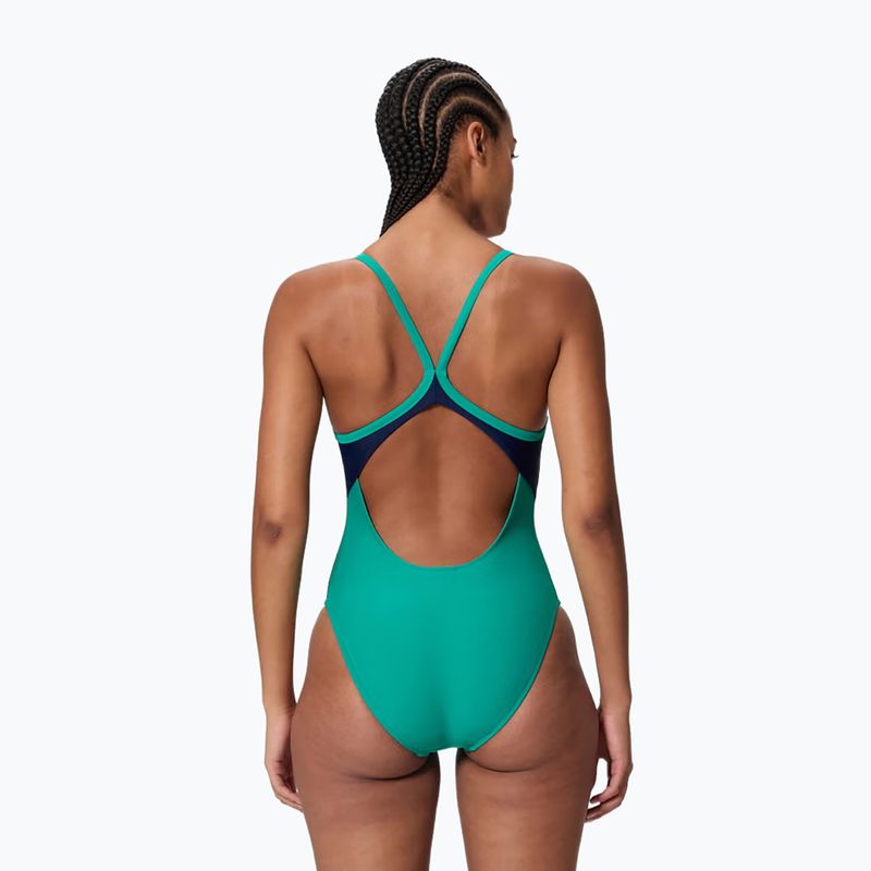 Дамски цял бански костюм Speedo Solid Racerback peacock teal/peacoat 2