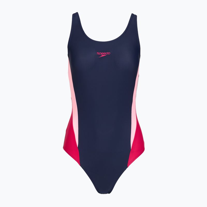 Дамски цял костюм за плуване Speedo Colourblock 2.0 peacoat/pink 6