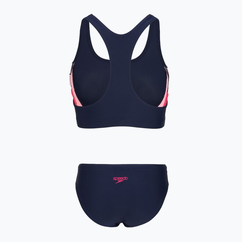 Дамски цял костюм за плуване Speedo Colourblock Splice 2.0 peacoat/pink 2