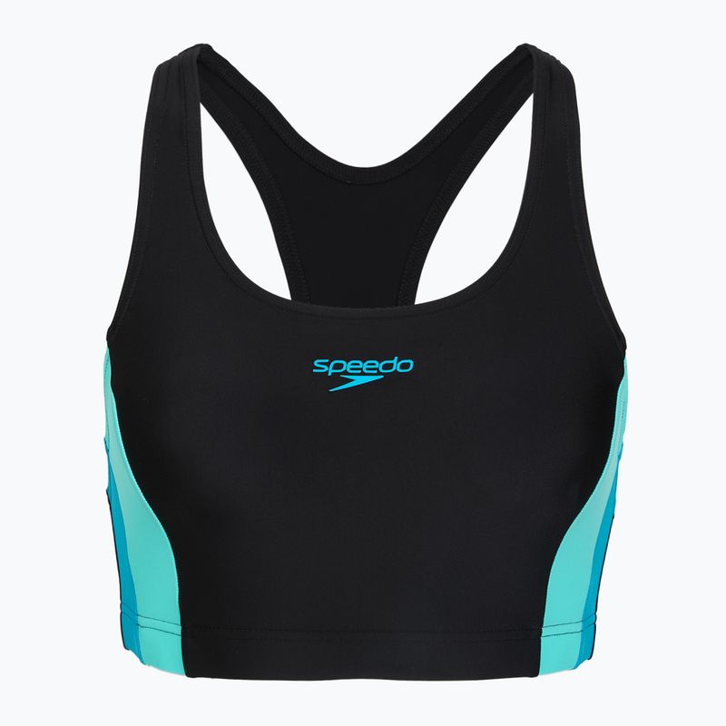 Дамски цял костюм за плуване Speedo Colourblock Splice 2.0 anthracite/mayanblue 3