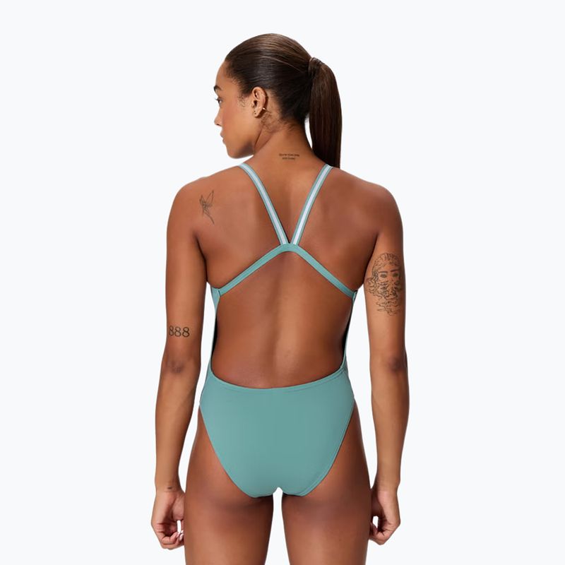 Дамски цял бански костюм Speedo Active Back storm green 2