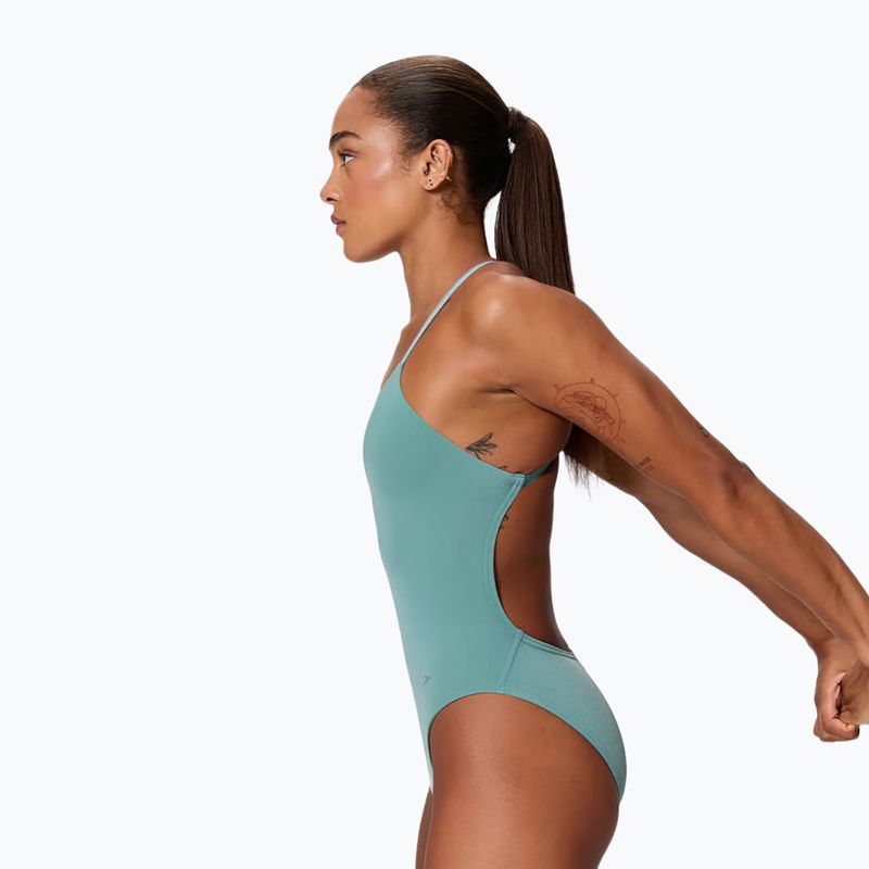 Дамски цял бански костюм Speedo Active Back storm green 3