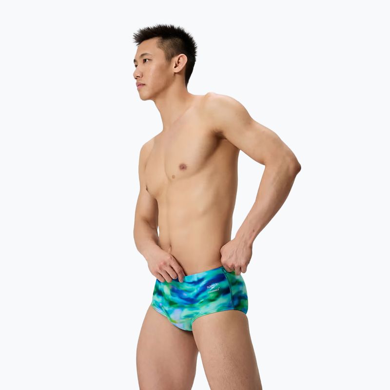Мъжки боксерки за плуване Speedo Printed 13,5 cm Brief sunset grove/green 3