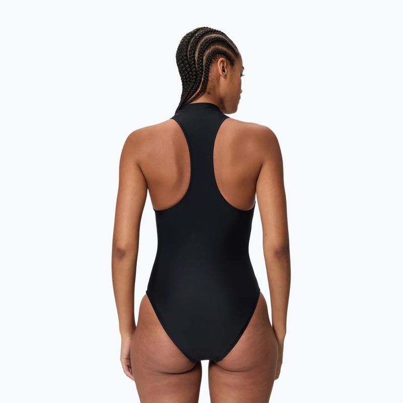 Дамски цял бански костюм Speedo Ocean Flex Zip black/pale clover 2