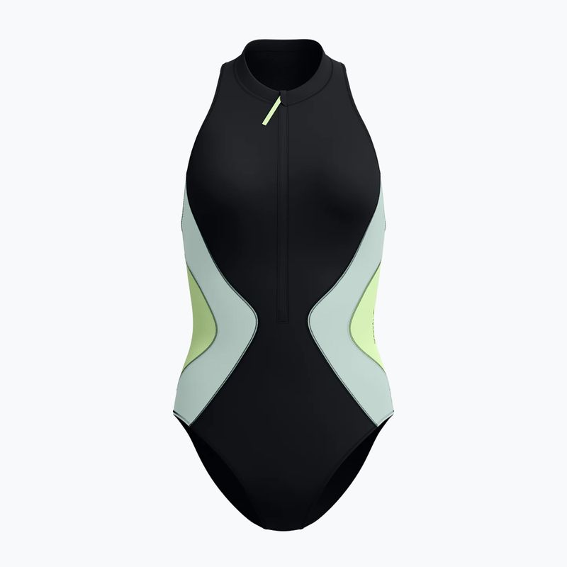 Дамски цял бански костюм Speedo Ocean Flex Zip black/pale clover 6