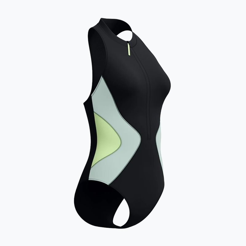 Дамски цял бански костюм Speedo Ocean Flex Zip black/pale clover 8