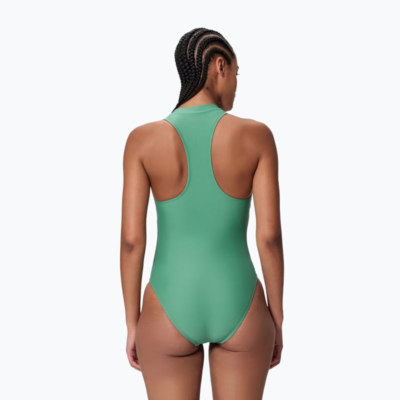 Дамски цял бански костюм Speedo Ocean Flex Zip fortune green/pale clover 2